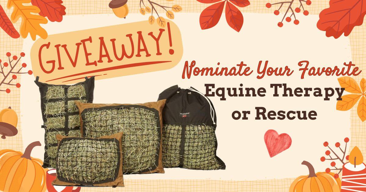 Nominate your favorite equine therapy or rescue to enter our Hay Pillow giveaway