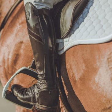 Equestrian boot and stirrup riding english equitation