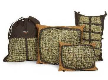 The Hay Pillow Product Line - Slow Feed Standard, Mini, Hanging & Manger Style Hay Bags