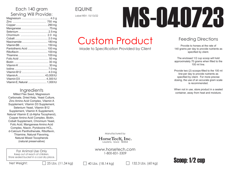 Grass Hay Ration Balancer Complete Label with nutritional analysis.