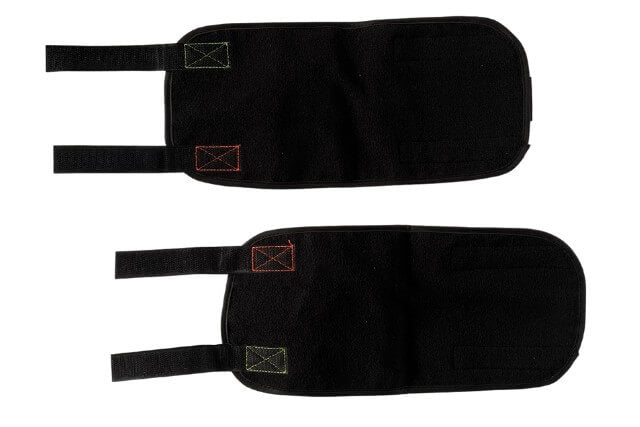 Underside view with fleece lining of Horse High Visibility Leg Gear.