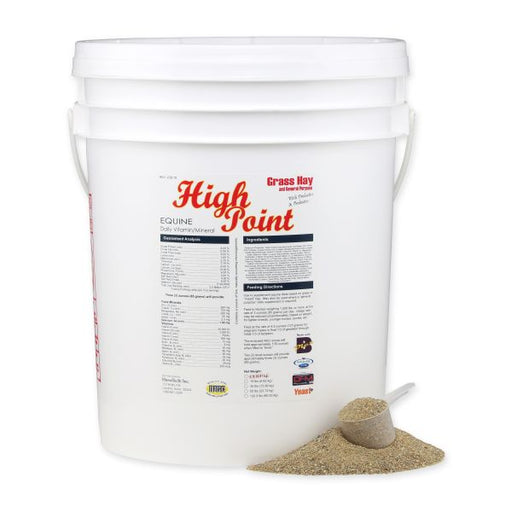 Pail of High Point-Grass/Mixed Hay Daily Vitamin & Mineral Ration Balancer.