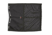 Front view of empty Hanging Hay PIllow shows top drawstring closure and bottom mesh area . 