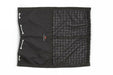 Front view of empty Hanging Hay PIllow shows top drawstring closure and bottom mesh area . 