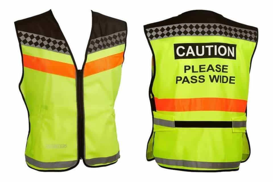 Front and back of Reflective High Visibility Riders Vest.