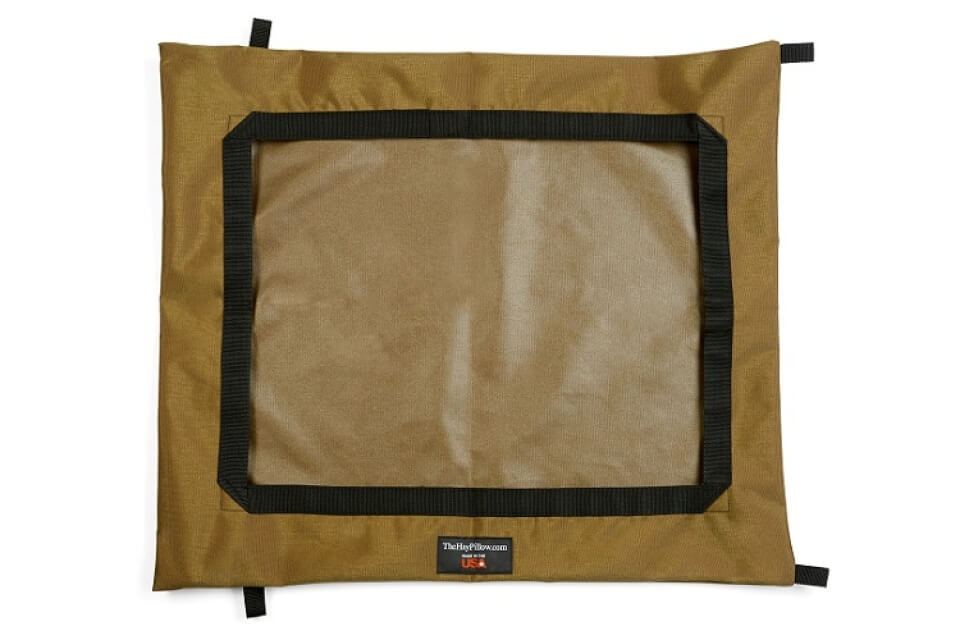 Front of empty Version II Standard Hay Pillow slow feed hay bag. 