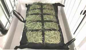 Manger Hay Pillow in a straight Load horse Trailer.